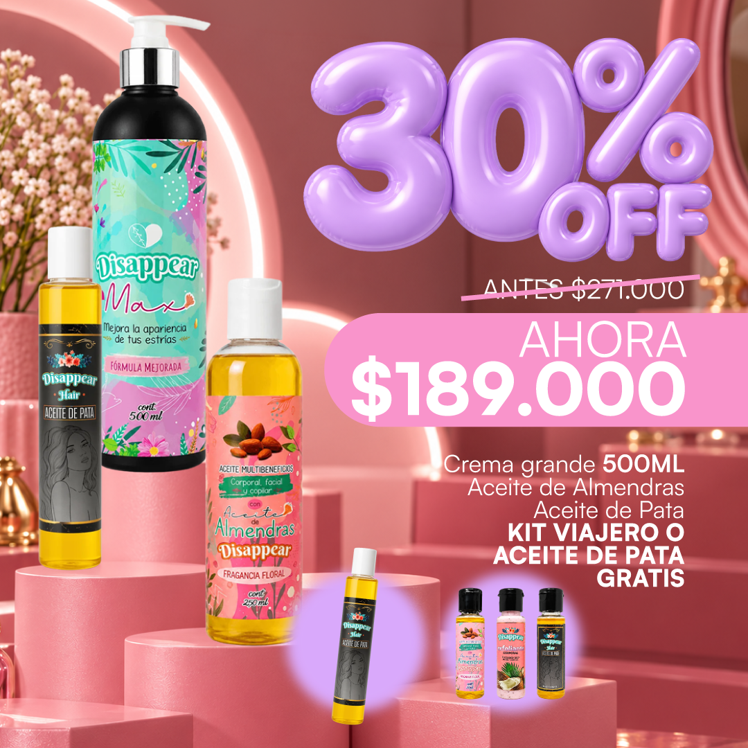 KIT CREMA DISAPPEAR + ACEITE DE ALMENDRAS + ACEITE DE PATA
